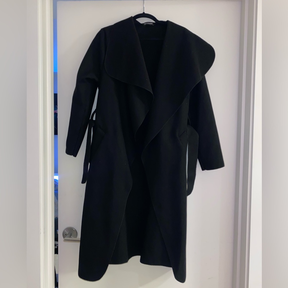 PrettyLittleThing Black Pea Coat - Picture 2 of 7